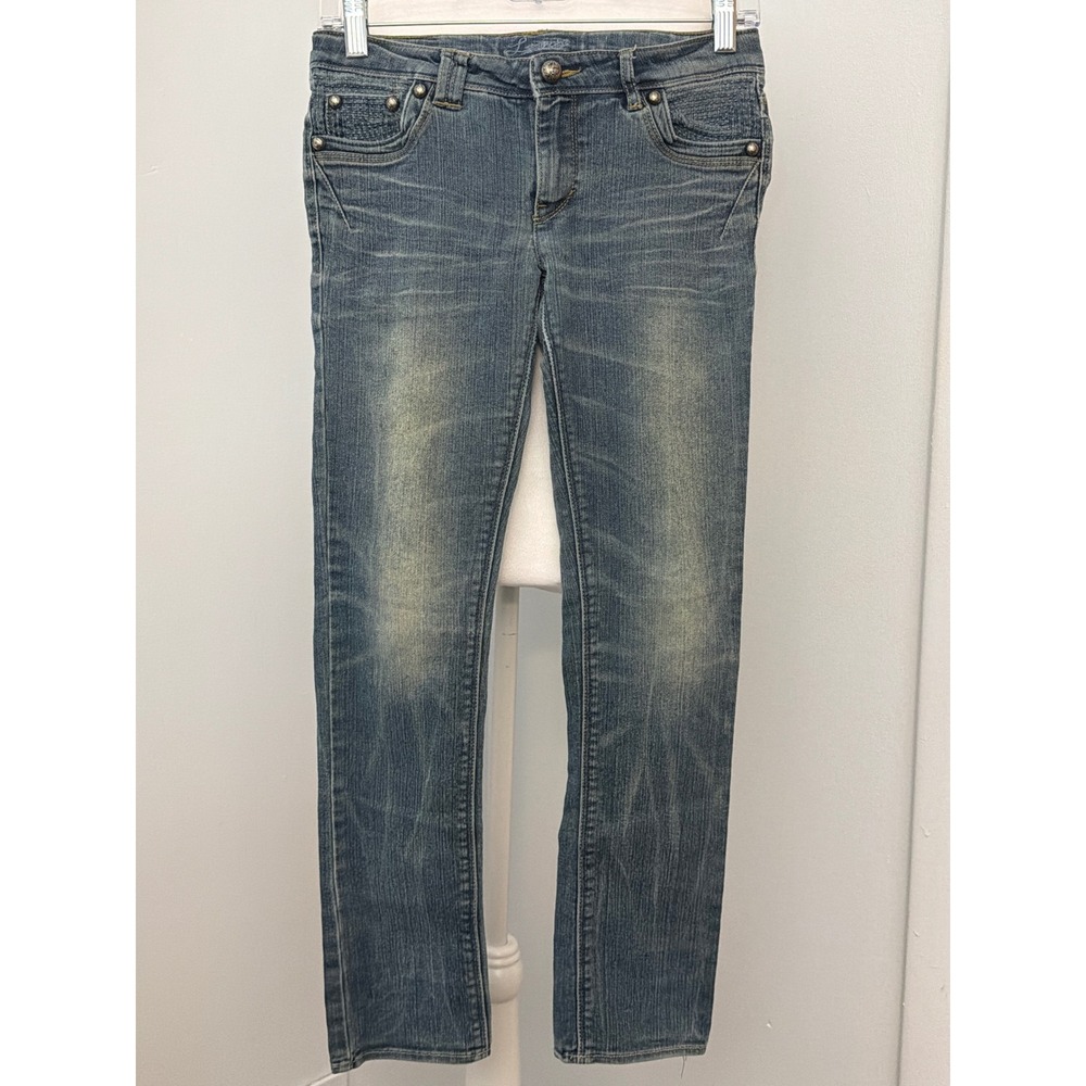 Levis Girls Size 12 Regular Adjustable Waist Medium Wash Denim Jeans Stretch